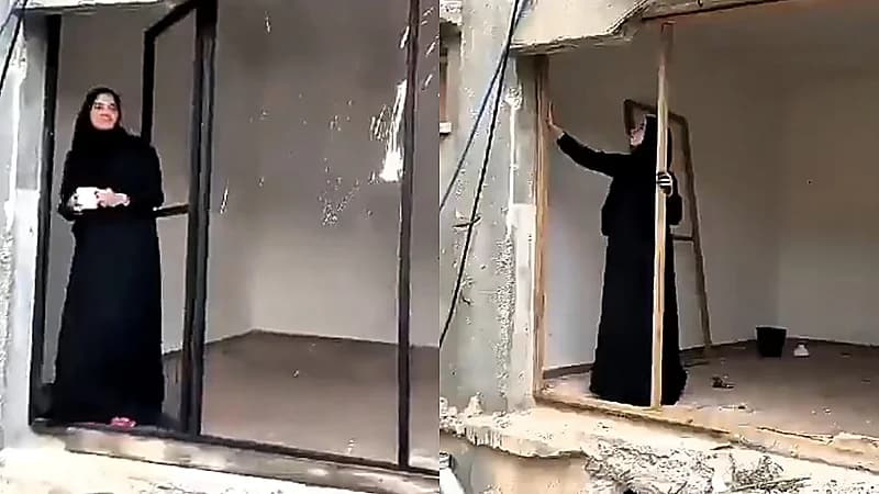 فتاة فلسطينية تعيد بناء منزلها بأدوات بدائية في قلب الدمار .. فيديو