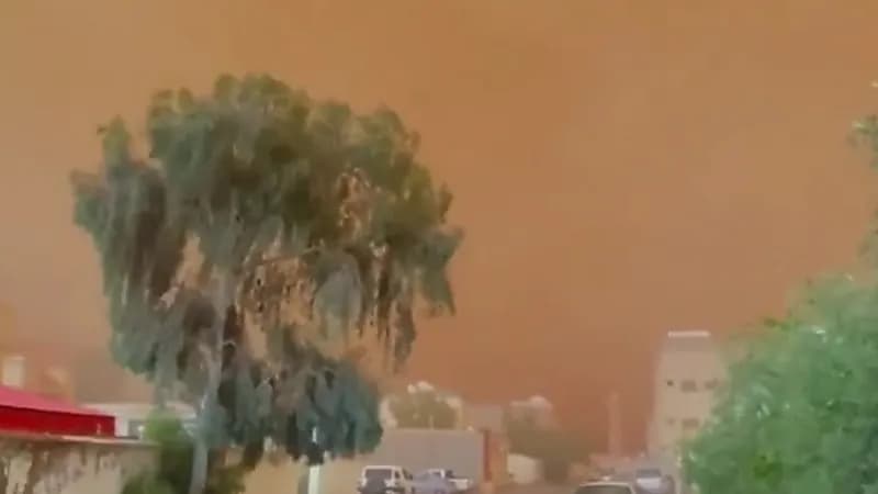 غبار كثيف يغطي سماء محافظة القريات والرياض .. فيديو