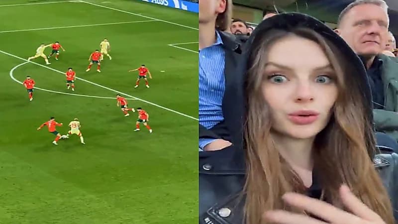 رونالدو يفتك الكرة من لامين يامال.. وفتاة توثق اللحظة وتتفاعل بحماس في المدرجات