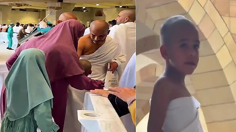 رجال الأمن بالحرم يُعيدون طفلًا ضائعًا إلى والدته.. فيديو