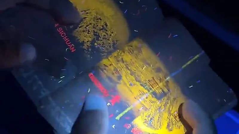 جواز السفر الصيني يتوهج تحت الأشعة الفوق بنفسجية .. فيديو