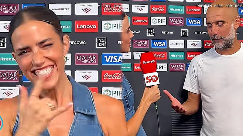 حماس مراسلة برتغالية بعد لقائها مع بيب جوارديولا.. فيديو