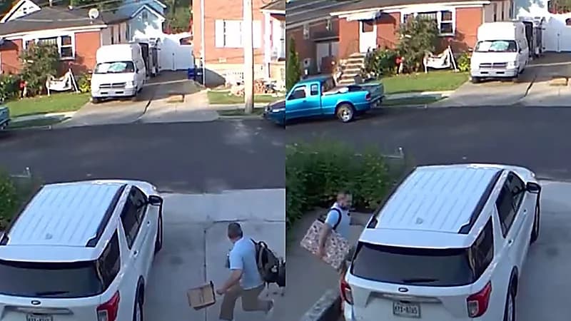 ديك رومي يطارد رجلًا أمام منزله في مشهد طريف .. فيديو