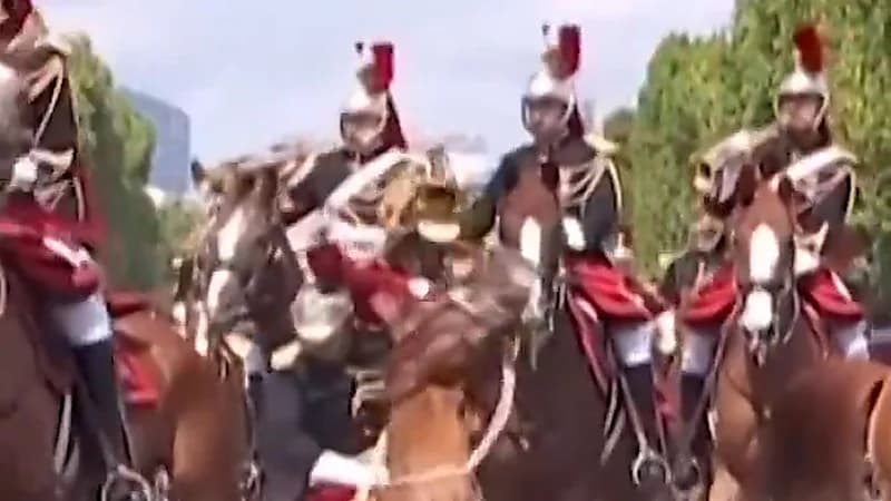 سقوط خيل وجندي مصاب في يوم الباستيل بفرنسا ..فيديو