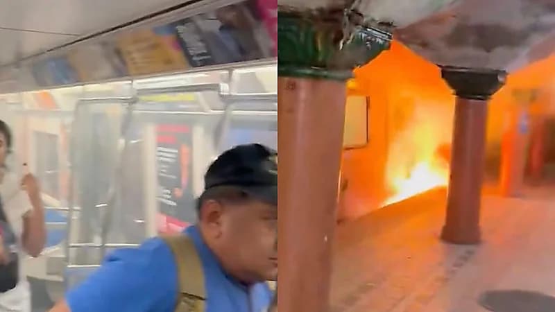 لحظات مرعبة داخل قطار مشتعل في نيوجيرسي والسلطات تحقق .. فيديو