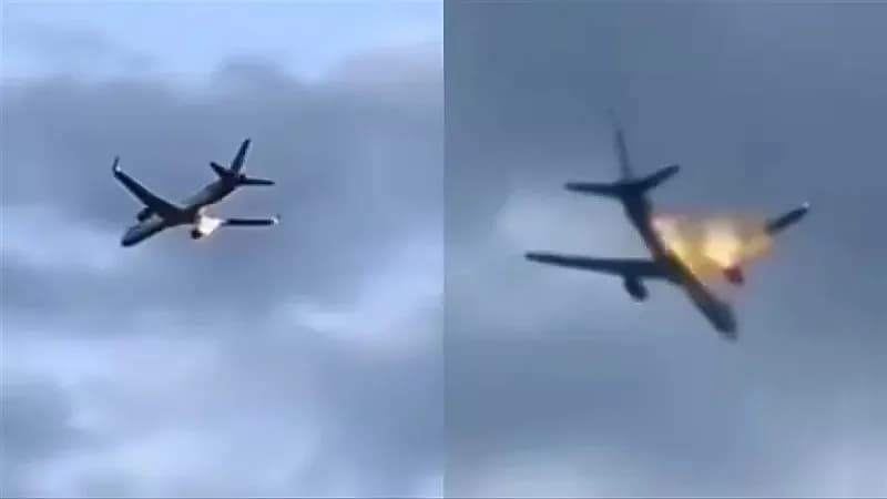 اشتعال المحرك يجبر طائرة ركاب على الهبوط الاضطراري.. فيديو