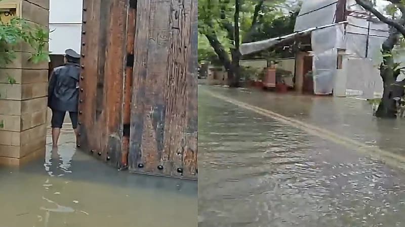 مياه الأمطار تقتحم منزل أميتاب باتشان .. فيديو