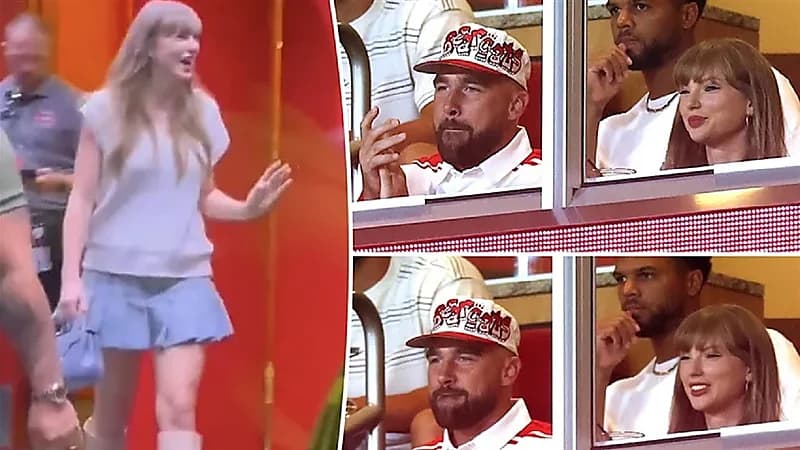 تايلور سويفت وترافيس كيلسي في أول ظهور بعد الخطوبة.. فيديو