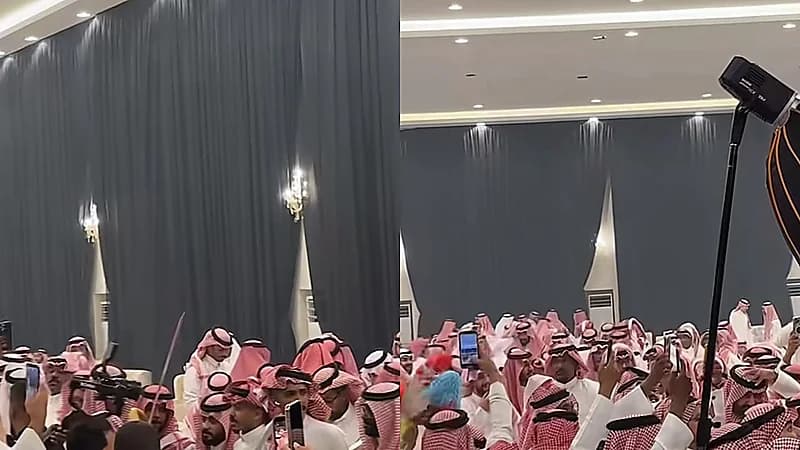 العرضة تزين زفاف دحوم الطلاسي وسط أجواء راقية ومبهجة .. فيديو