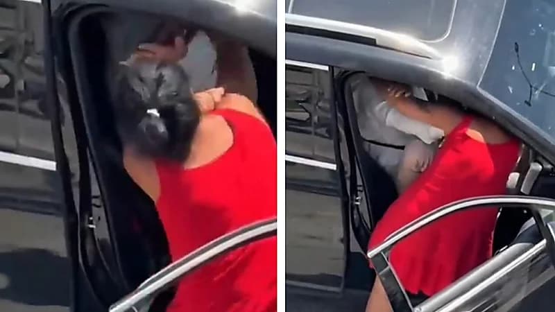 مشهد مروع لفتاة تطعن خطيبها في وضح النهار .. فيديو