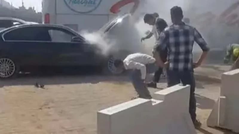 حريق يلتهم سيارة الإعلامي أحمد شوبير
