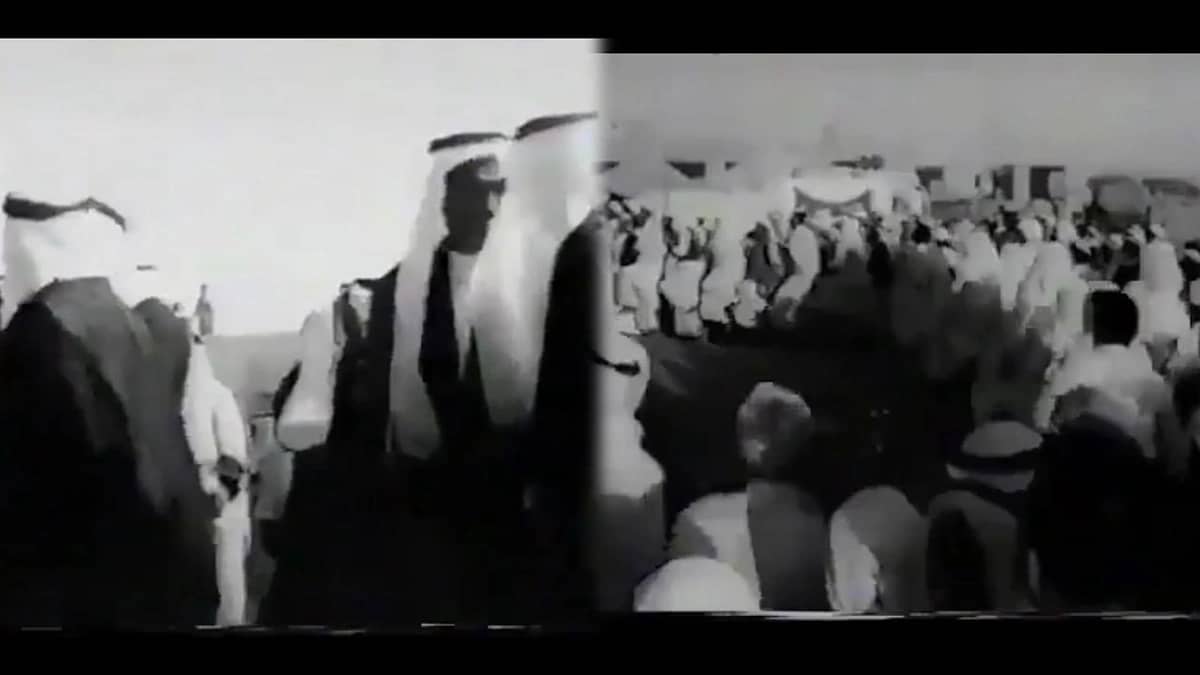 مقطع نادر يظهر لحظة وصول الملك سعود إلى أرض الوطن قبل 66 سنة