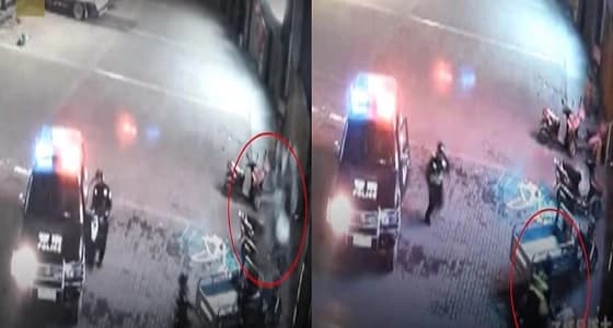 بالفيديو.. ضابط ينقذ سيدة سقطت من شرفة مسكنها بطريقة مذهلة