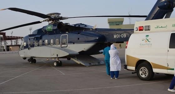 طائرة إخلاء طبي تنقل الطفل الناجي من حادث عقبة الهضبة بتبوك