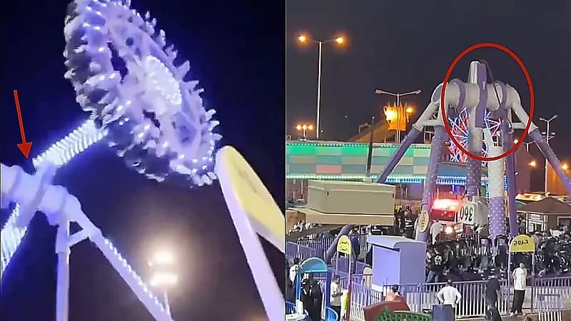 التفاصيل الكاملة لحـادث انهيار لعبة ترفيهية في الطائف.. فيديو