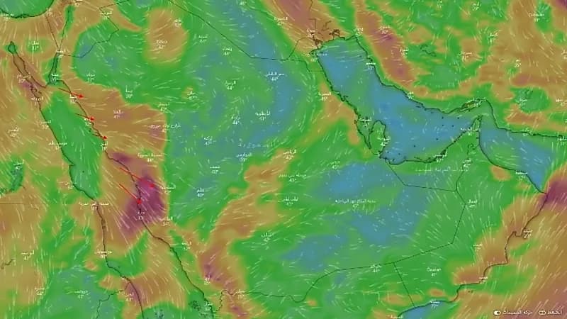 بالصور.. «المسند»: نظم الضغط الجوي السطحي تربك آلية رياح البوارح الشمالية