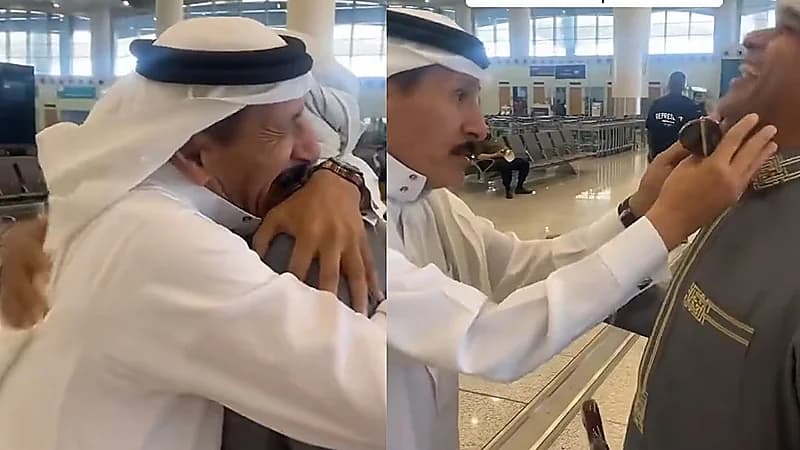 إبراهيم الفريان يلتقي الزعاق ويستقبله بالقبلات والأحضان .. فيديو