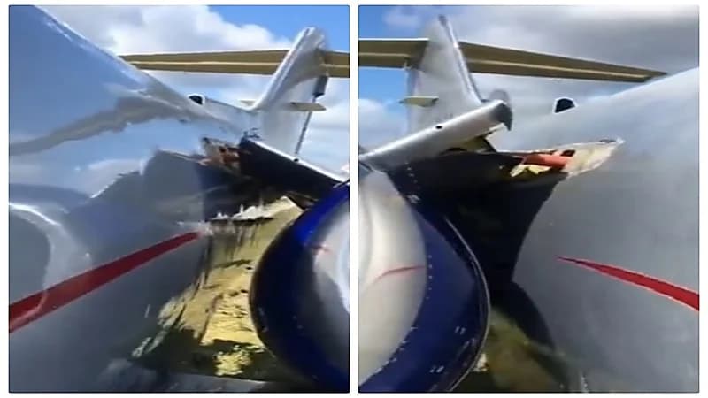 شاهد.. هبوط اضطراري قوي يتسبب في نزع محركات طائرة